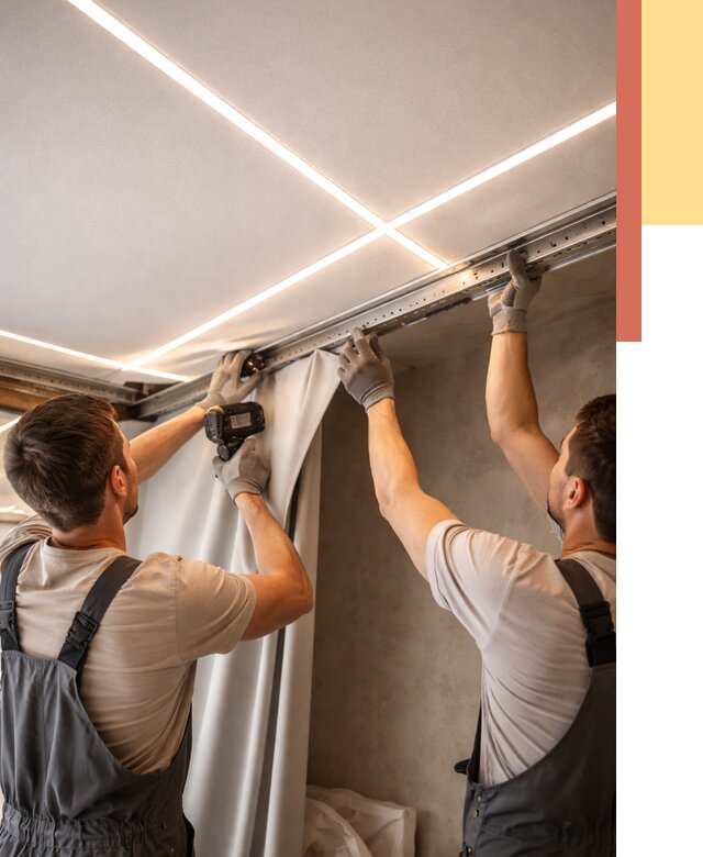 Монтаж натяжного потолка со световыми линиями в Благовещенске от 1246 руб. | ОТДЕЛОЧНИК-Бгв