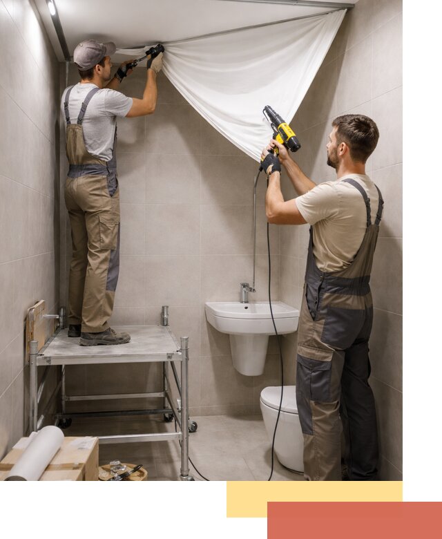 Монтаж натяжного потолка в санузле в Благовещенске