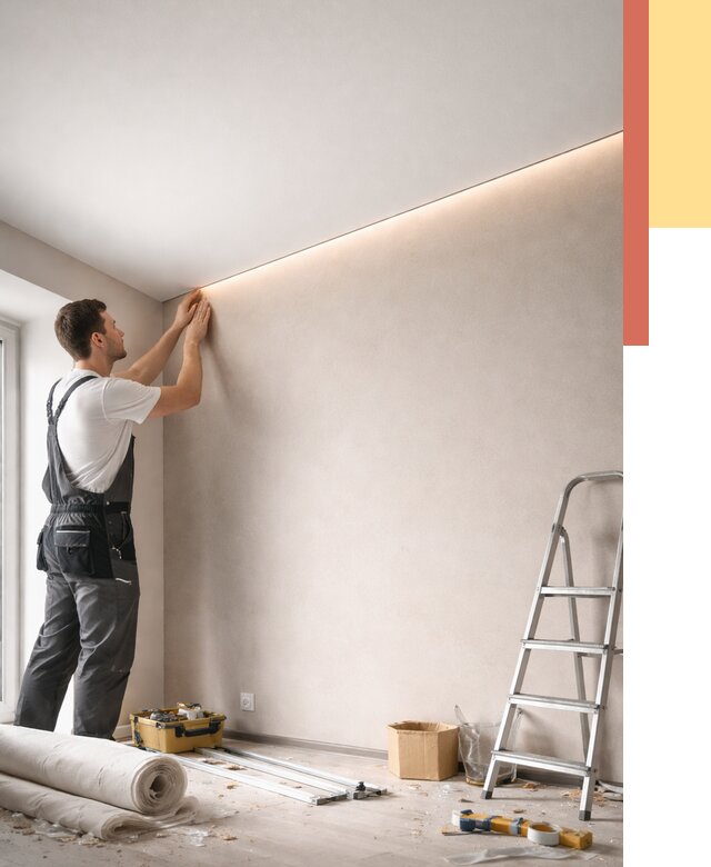 Теневые натяжные потолки в Благовещенске от 8517 руб. под ключ | ОТДЕЛОЧНИК-Бгв