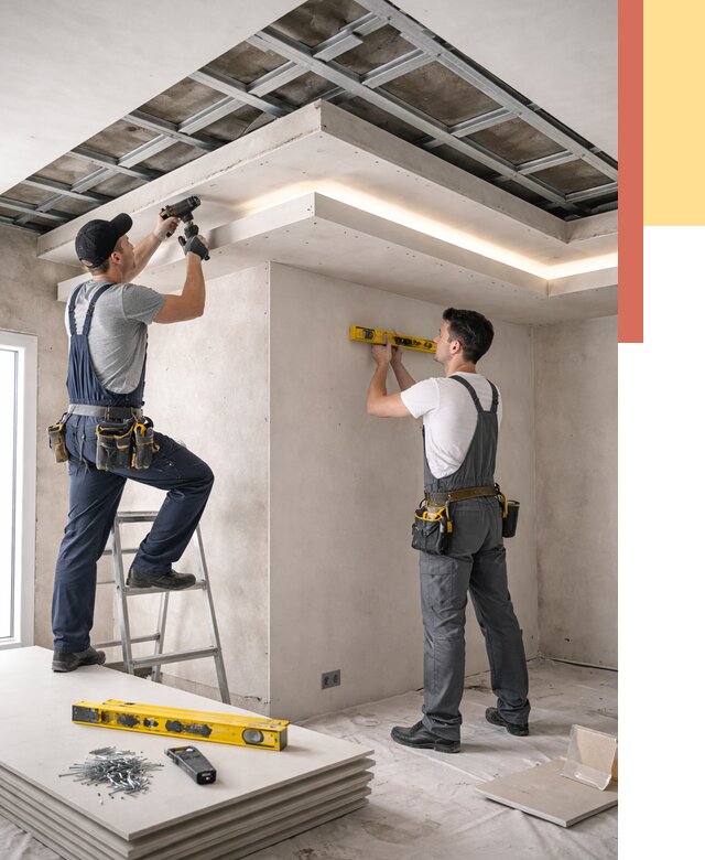 Двухуровневый потолок из гипсокартона в Благовещенске от 1506 руб. под ключ | ОТДЕЛОЧНИК-Бгв