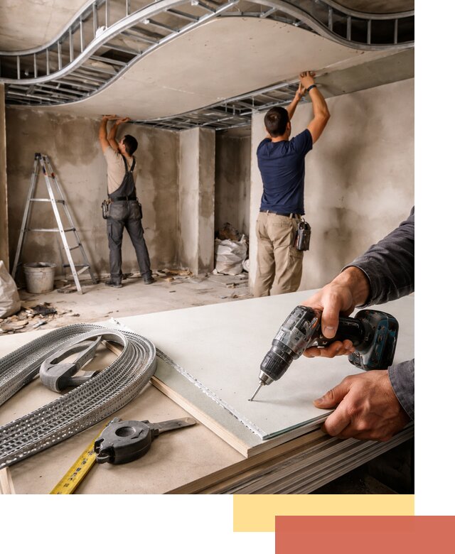 Криволинейный потолок из гипсокартона в Благовещенске — монтаж и отделка