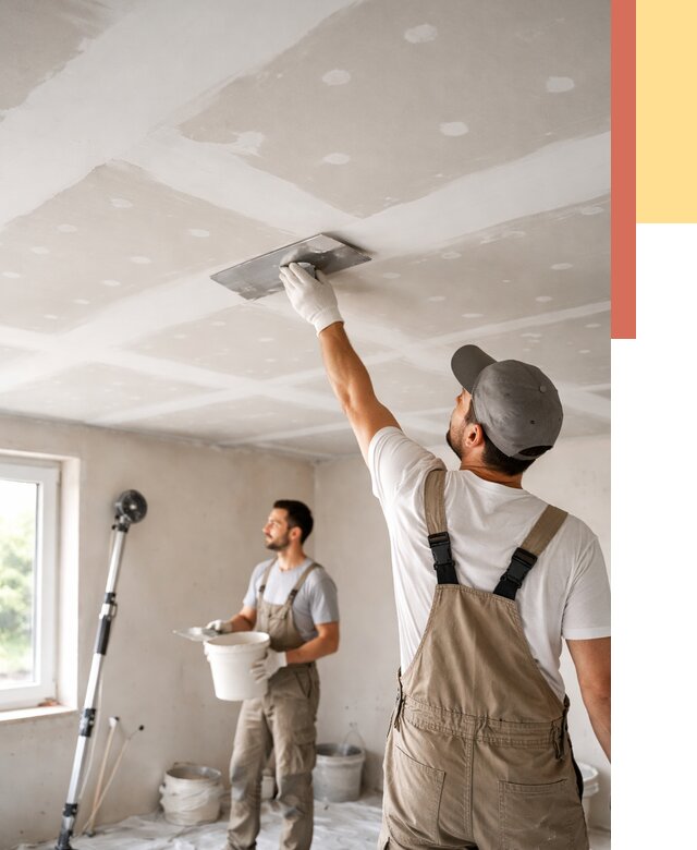 Шпаклевка потолка из гипсокартона в Благовещенске от 3324 руб./м2 — услуги под ключ | ОТДЕЛОЧНИК-Бгв
