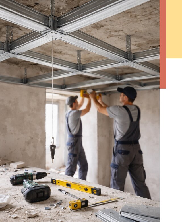 Монтаж каркаса потолка из профиля в Благовещенске от 4674 руб. — услуги ОТДЕЛОЧНИК-Бгв