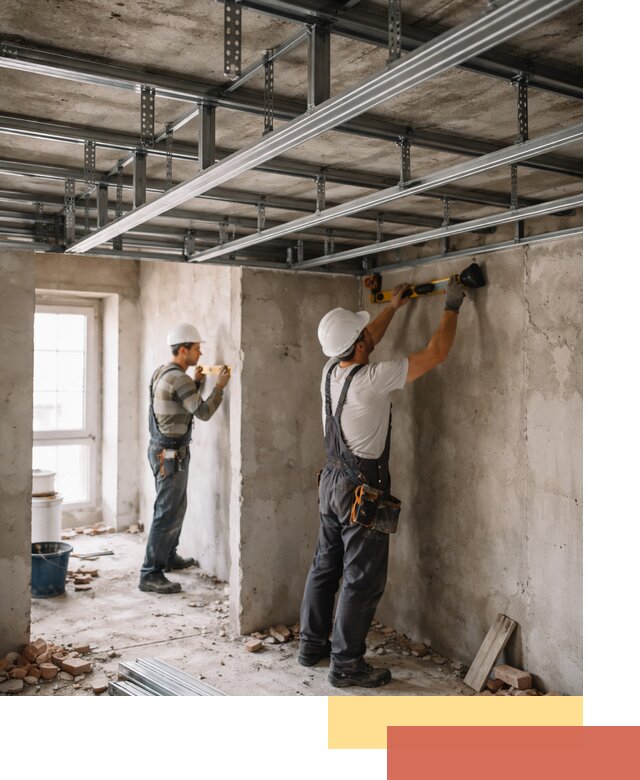 Монтаж каркаса потолка из профильного профиля в Благовещенске