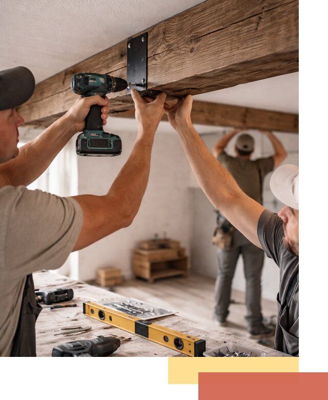 Монтаж декоративных потолочных балок в Благовещенске