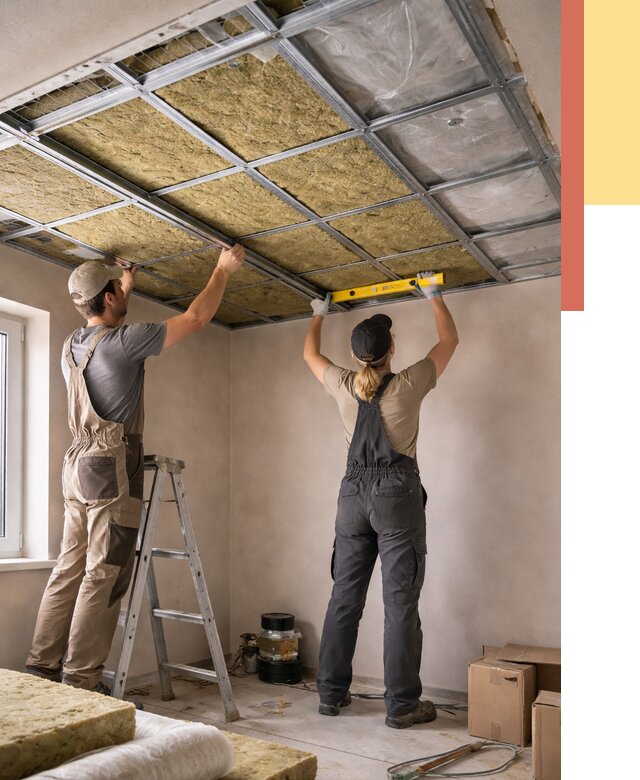 Шумоизоляция потолка в Благовещенске от 1298 руб. под ключ — услуги ОТДЕЛОЧНИК-Бгв